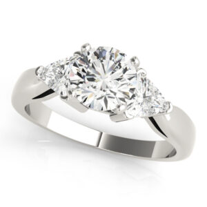82060-2 14k White Gold Three Stone Engagement Rings