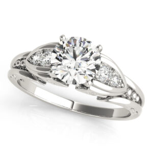 18k White Gold Single Row Engagement Rings