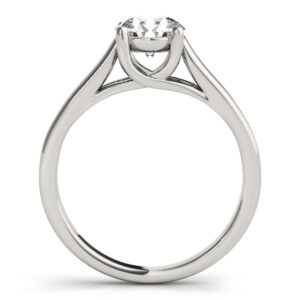 14k White Gold Solitaire Round Engagement Rings