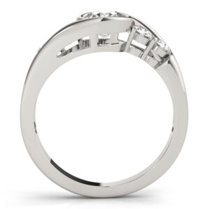 14k White Gold Bypass Round Engagement Rings