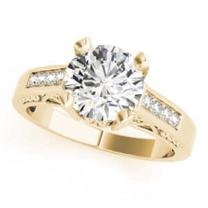14k Yellow Gold Vintage Round Engagement Rings