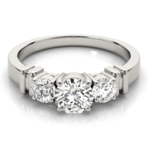82564.set_-1 14k White Gold Three Stone Round Engagement Rings