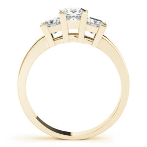 14k Yellow Gold Three Stone Princess Engagement Rings