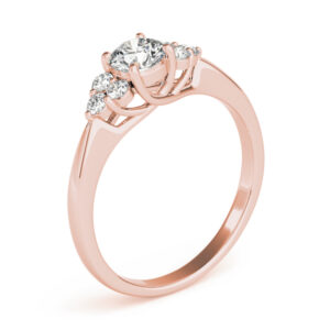 14k Rose Gold Round Engagement Rings