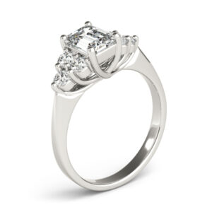 14k White Gold Emerald Engagement Rings