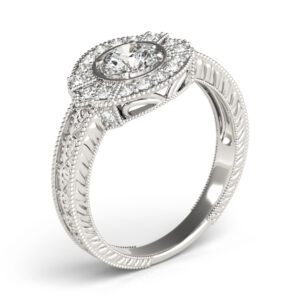 Platinum Vintage Round Engagement Rings