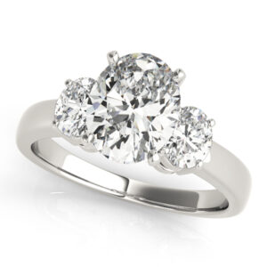 82752-1 14k White Gold Three Stone Engagement Rings