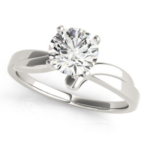 14k White Gold Solitaire Engagement Rings