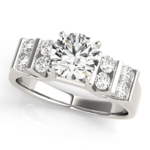 18k White Gold Multirow Engagement Rings
