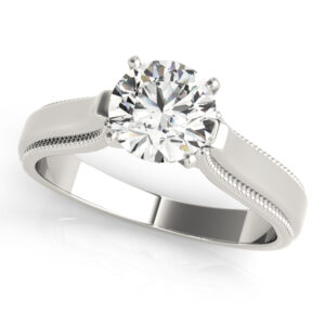 14k White Gold Solitaire Engagement Rings