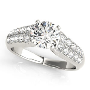 14k White Gold Pave Engagement Rings