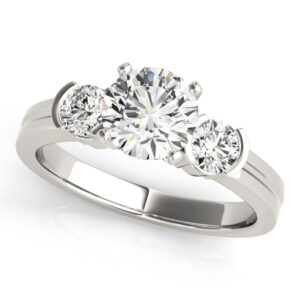 82848-1 14k White Gold Three Stone Engagement Rings