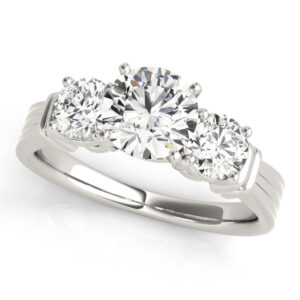 82851_0-1 14k White Gold Three Stone Engagement Rings