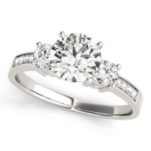82852-1 14k White Gold Three Stone Engagement Rings