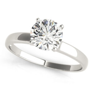 14k White Gold Solitaire Engagement Rings
