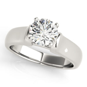 14k White Gold Solitaire Engagement Rings