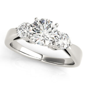 18k White Gold Three Stone Engagement Rings