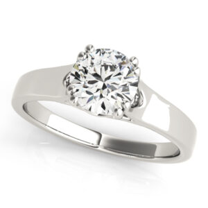 14k White Gold Solitaire Engagement Rings