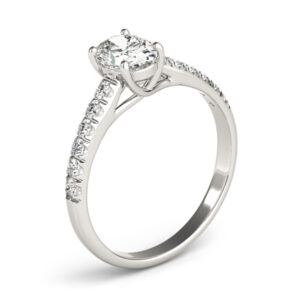 14k White Gold Trellis Oval Engagement Rings