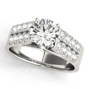 14k White Gold Multirow Engagement Rings