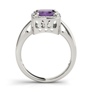 14k White Gold Halo Emerald Engagement Rings