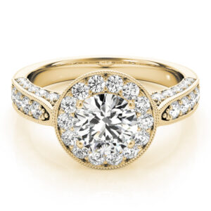83315.set_.alt_-1 14k Yellow Gold Halo Round Engagement Rings