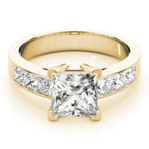 14k Yellow Gold Princess Engagement Rings
