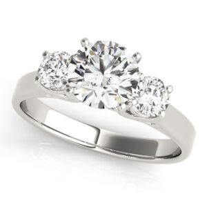 83436-1 14k White Gold Three Stone Engagement Rings