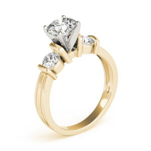 18k Yellow Gold Three Stone Engagement Rings