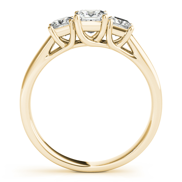 18k Yellow Gold Three Stone Princess Engagement Rings - Image 2