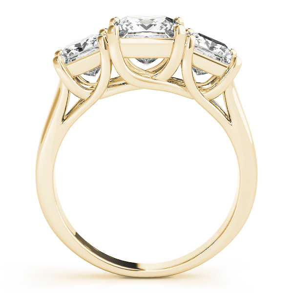 14k Yellow Gold Three Stone Princess Engagement Rings - Image 4
