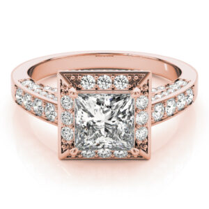 83501.set_.alt1_-1 18k Rose Gold Halo Princess Engagement Rings