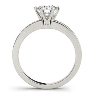 18k White Gold Single Row Round Engagement Rings