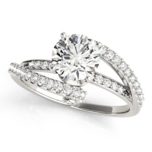 14k White Gold Bypass Engagement Rings