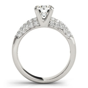 14k White Gold Pave Round Engagement Rings