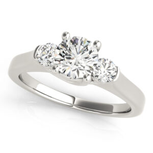 83785-1 14k White Gold Three Stone Round Engagement Rings