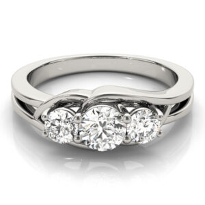 83822.set_-1 14k White Gold Three Stone Round Engagement Rings