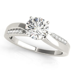 14k White Gold Bypass Engagement Rings