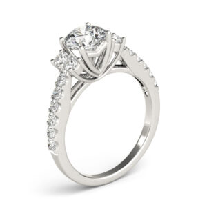 18k White Gold Round Engagement Rings
