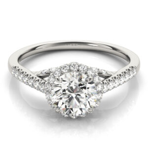 Platinum Halo Round Engagement Rings