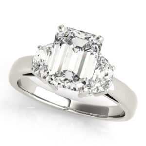 84113-1 14k White Gold Three Stone Engagement Rings