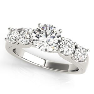 14k White Gold Single Row Engagement Rings