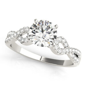 14k White Gold Multirow Engagement Rings