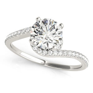 14k White Gold Bypass Engagement Rings