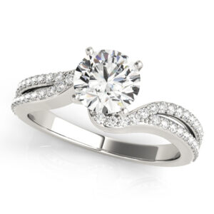 14k White Gold Multirow Engagement Rings
