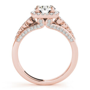 14k Rose Gold Halo Engagement Rings