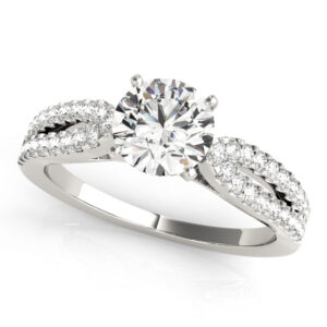 14k White Gold Multirow Engagement Rings
