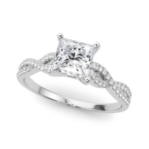 14k White Gold Multirow Engagement Rings