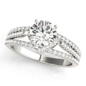 18k White Gold Multirow Engagement Rings