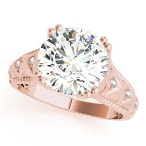 14k Rose Gold Solitaire Round Engagement Rings